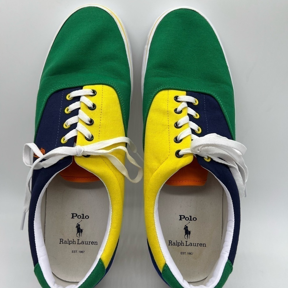 POLO RALPH LAUREN MENS THORTON COLOR BLOCK SNEAKERS SIZE 15D - Picture 7 of 9